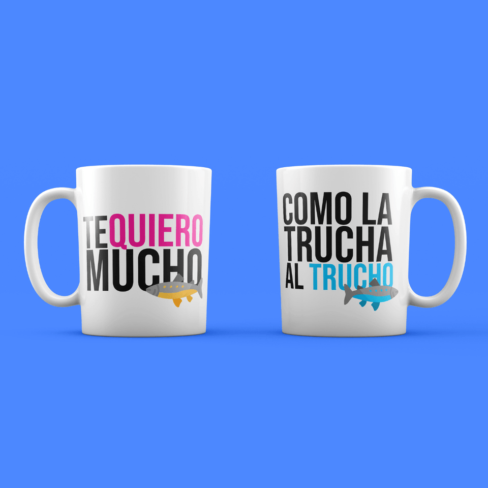 Pack Tazas para Parejas - Te Quiero Mucho Como La Trucha Al Trucho - Coupletition